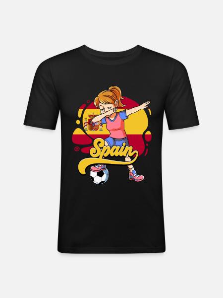Spanien Fußball - Männer Slim Fit T-Shirt - Schwarz