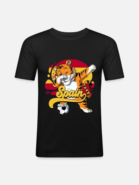 Spanien Fußball - Männer Slim Fit T-Shirt - Schwarz