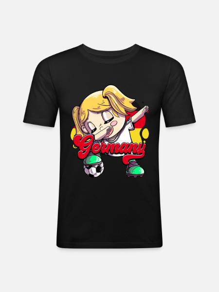 Deutschland Fußball - Männer Slim Fit T-Shirt - Schwarz