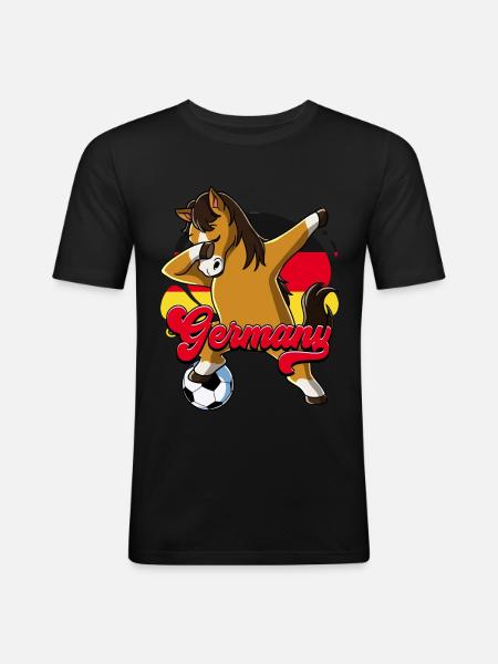 Deutschland Fußball - Männer Slim Fit T-Shirt - Schwarz