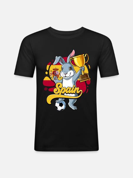 Spanien Fußball - Männer Slim Fit T-Shirt - Schwarz