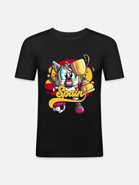 Spanien Fußball - Männer Slim Fit T-Shirt - Schwarz