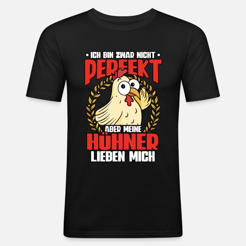 Huhn Hühner - Männer Slim Fit T-Shirt - Schwarz