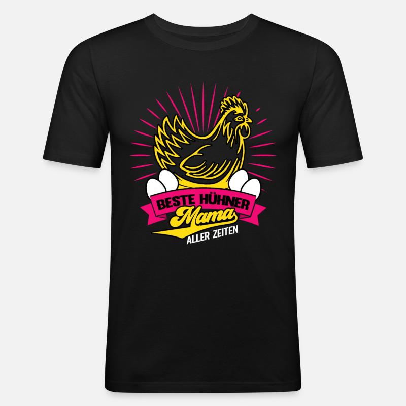 Huhn Hühner Flüstererin - Männer Slim Fit T-Shirt - Schwarz