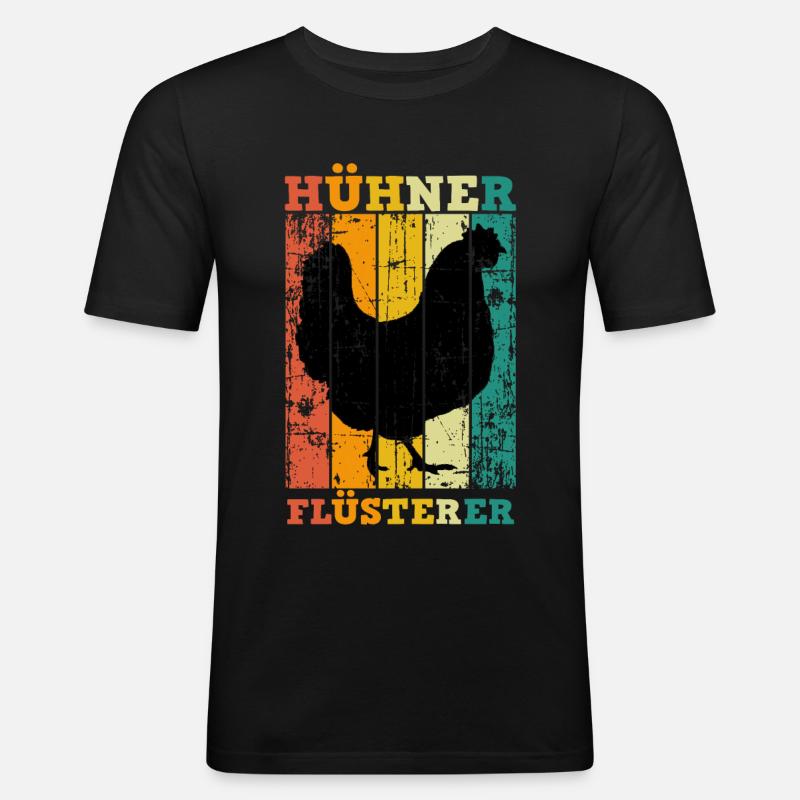 Huhn Hühner Flüsterer - Männer Slim Fit T-Shirt - Schwarz