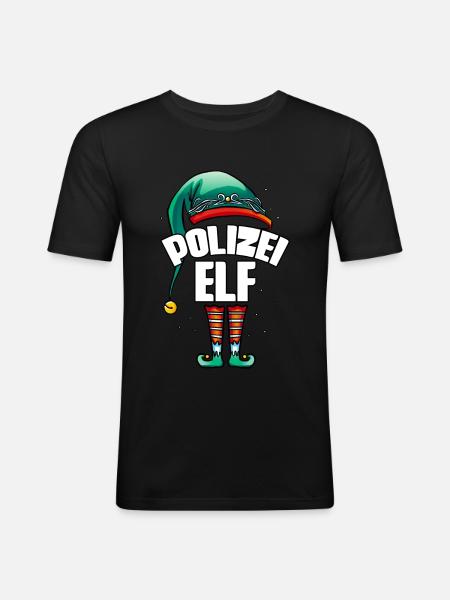 Polizist Polizei - Männer Slim Fit T-Shirt - Schwarz