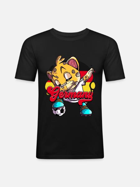 Deutschland Fußball - Männer Slim Fit T-Shirt - Schwarz