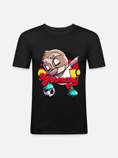 Deutschland Fußball - Männer Slim Fit T-Shirt - Schwarz