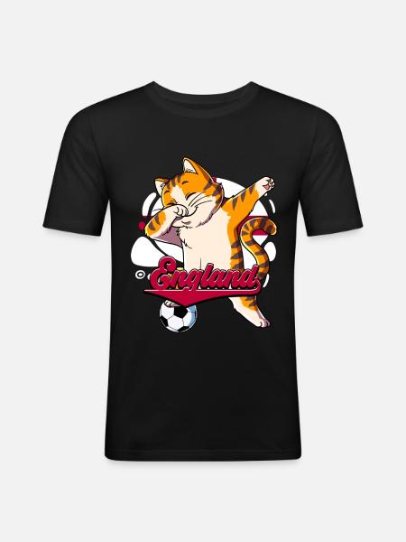 England Fußball - Männer Slim Fit T-Shirt - Schwarz