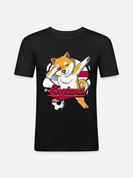 England Fußball - Männer Slim Fit T-Shirt - Schwarz