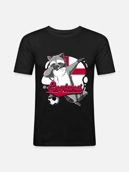 England Fußball - Männer Slim Fit T-Shirt - Schwarz