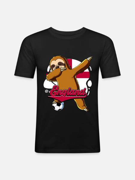 England Fußball - Männer Slim Fit T-Shirt - Schwarz