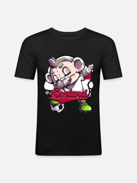 England Fußball - Männer Slim Fit T-Shirt - Schwarz