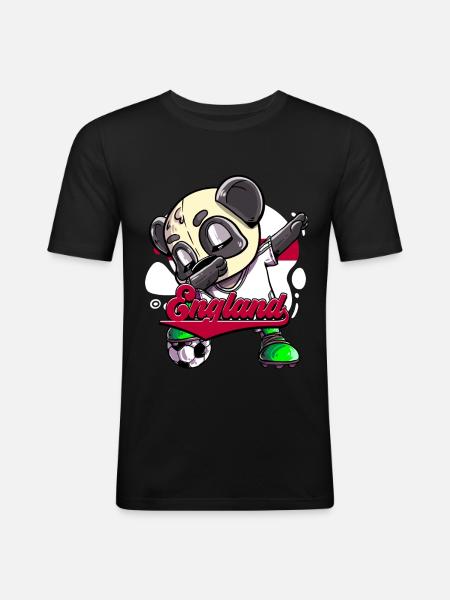 England Fußball - Männer Slim Fit T-Shirt - Schwarz