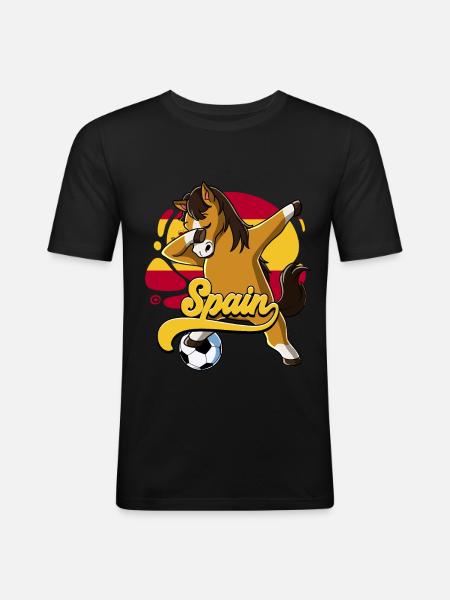 Spanien Fußball - Männer Slim Fit T-Shirt - Schwarz