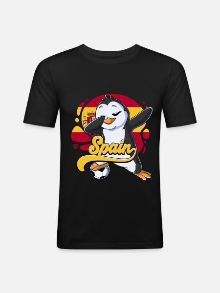 Spanien Fußball - Männer Slim Fit T-Shirt - Schwarz