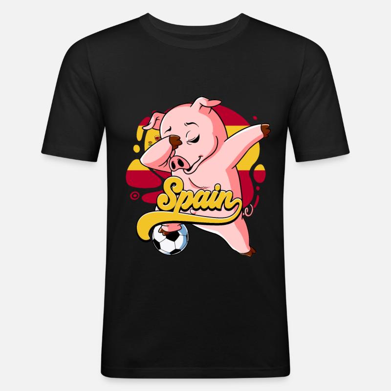 Spanien Fußball - Männer Slim Fit T-Shirt - Schwarz