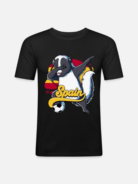 Spanien Fußball - Männer Slim Fit T-Shirt - Schwarz