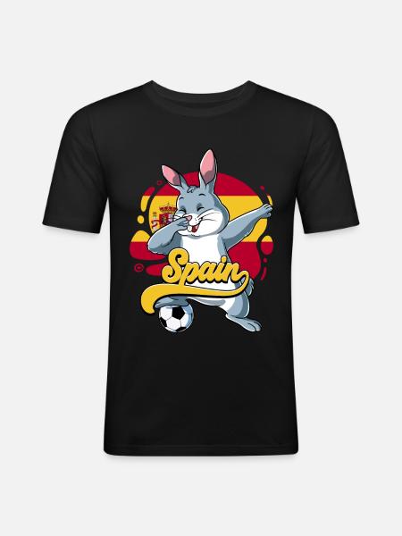 Spanien Fußball - Männer Slim Fit T-Shirt - Schwarz
