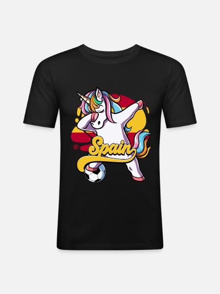 Spanien Fußball - Männer Slim Fit T-Shirt - Schwarz