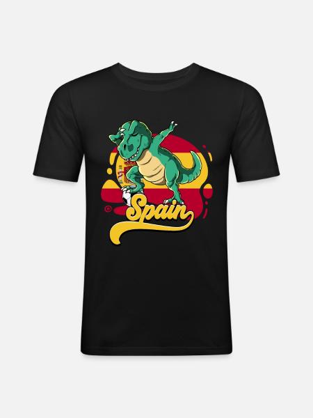 Spanien Fußball - Männer Slim Fit T-Shirt - Schwarz