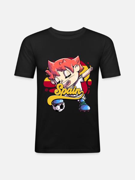 Spanien Fußball - Männer Slim Fit T-Shirt - Schwarz