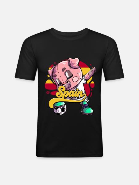Spanien Fußball - Männer Slim Fit T-Shirt - Schwarz