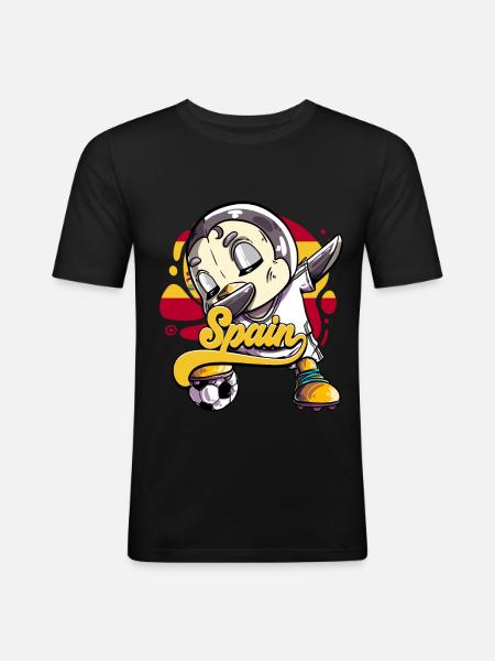 Spanien Fußball - Männer Slim Fit T-Shirt - Schwarz