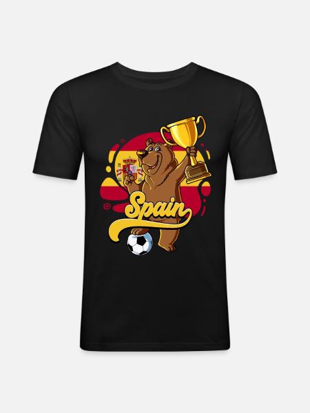 Spanien Fußball - Männer Slim Fit T-Shirt - Schwarz