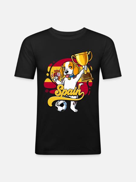 Spanien Fußball - Männer Slim Fit T-Shirt - Schwarz