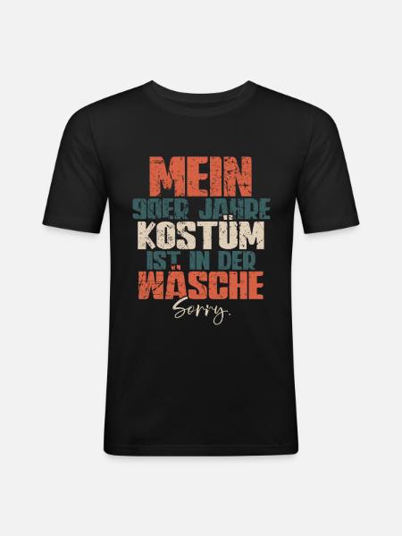 90er Jahre - Männer Slim Fit T-Shirt - Schwarz