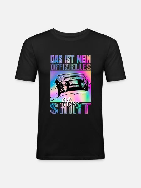 90er Jahre - Männer Slim Fit T-Shirt - Schwarz