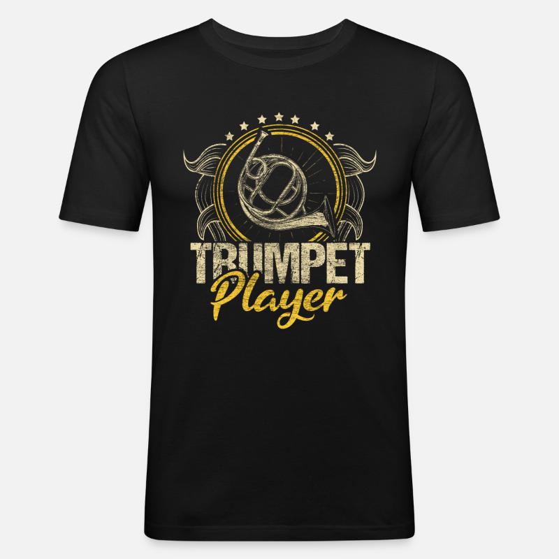 Trompete Trompeter Geschenkidee - Männer Slim Fit T-Shirt - Schwarz