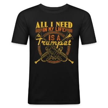Trumpet Trumpet Orchestra Gift Idea - Men's Slim Fit T-Shirt - black - Front - Nik (191cm)