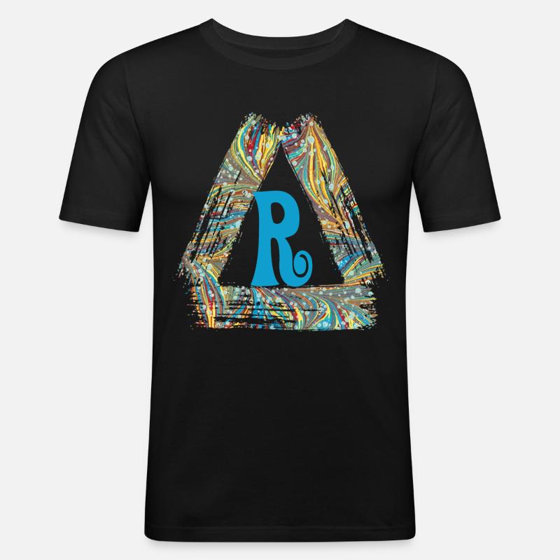 e 201 r - Männer Slim Fit T-Shirt - Schwarz