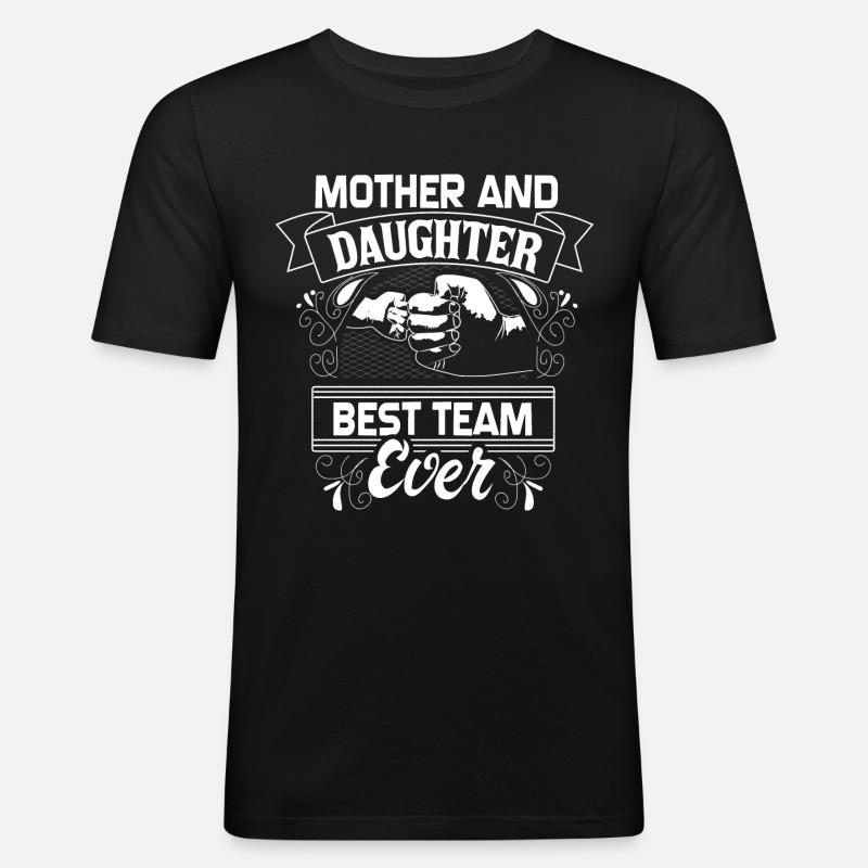 Mutter und Tochter Mutterliebe - Männer Slim Fit T-Shirt - Schwarz