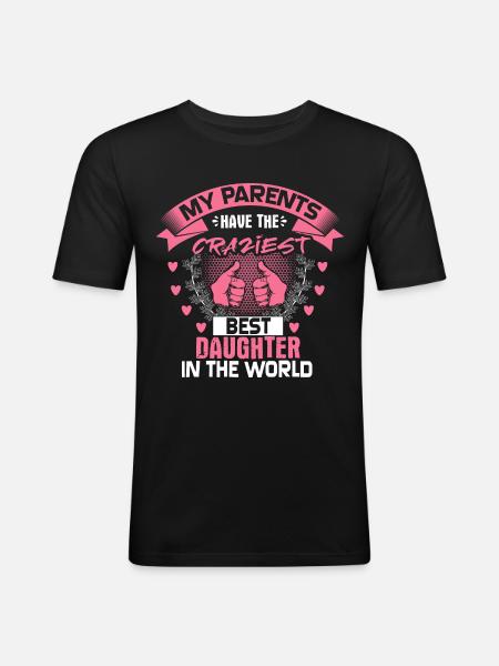 Daughter Father Funny Gift - Men's Slim Fit T-Shirt - black