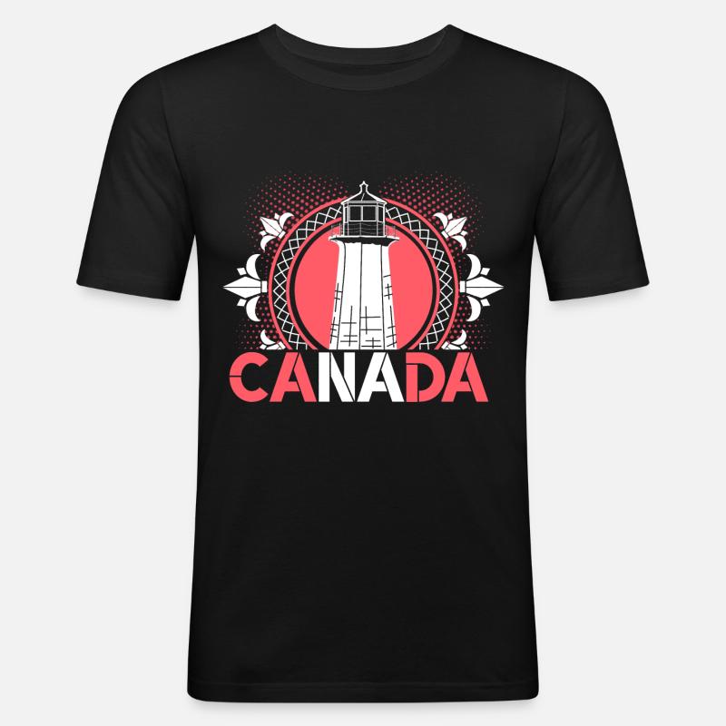 Kanada Ahornblatt - Männer Slim Fit T-Shirt - Schwarz