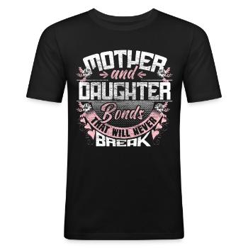 Mère Fille Parents - T-shirt près du corps Homme - noir - Devant - Nik (191cm)