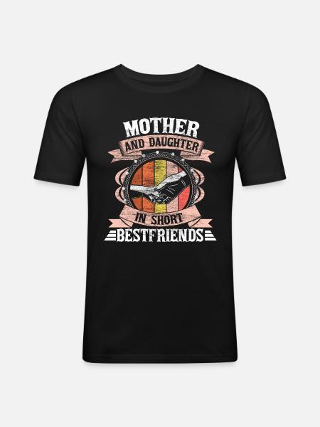 Mutter und Tochter Liebe Geschenkidee - Männer Slim Fit T-Shirt - Schwarz