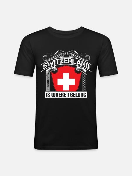 Switzerland Matterhorn origin - Men's Slim Fit T-Shirt - black