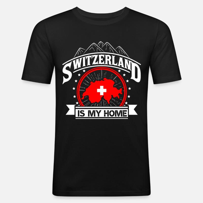 Schweiz Schweizerisch Herkunft Geschenk - Männer Slim Fit T-Shirt - Schwarz