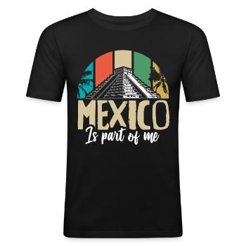 Mexiko Kaktus Staat - Männer Slim Fit T-Shirt - Schwarz - Vorne - Nik (191cm)