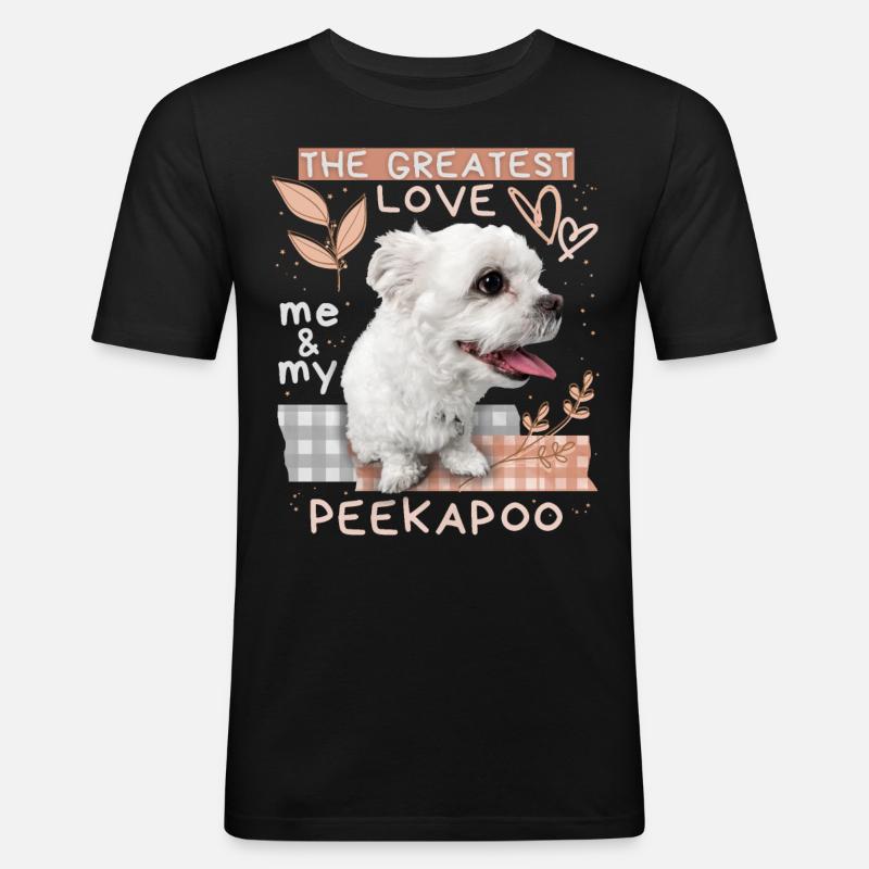 Peekapoo, chien, dicton drôle - T-shirt près du corps Homme - noir