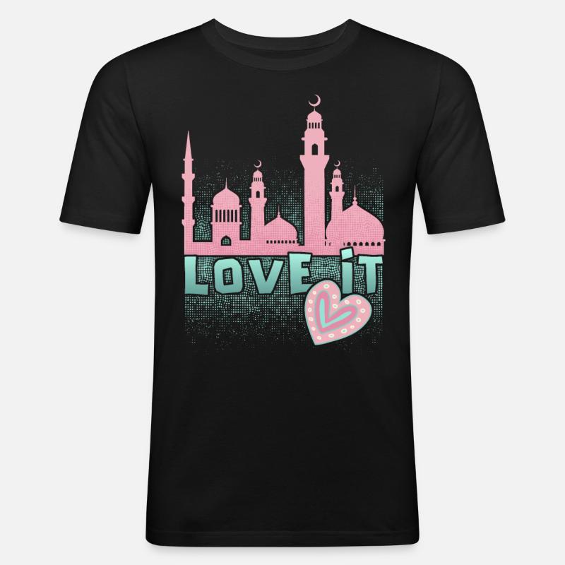 Islamischer Glaube, Moschee Spruch, Ramadan - Männer Slim Fit T-Shirt - Schwarz