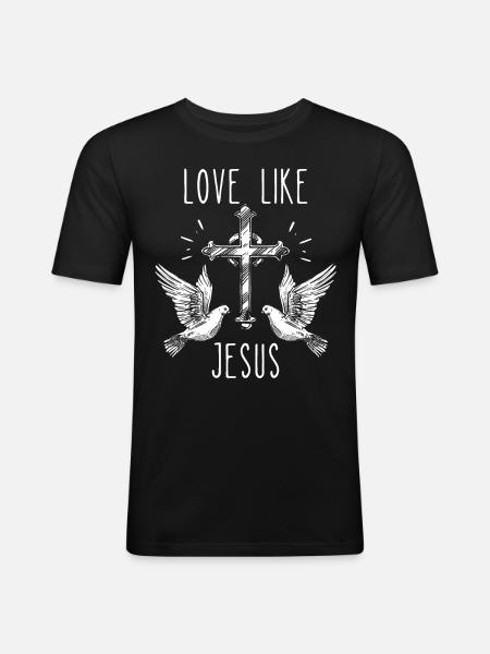 Croix de Jésus-Christ, Colombes de la paix, Proverbe - T-shirt près du corps Homme - noir