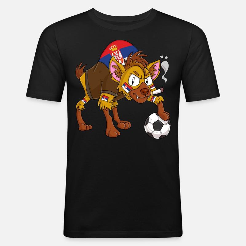 Hyäne Fan Serbien - Männer Slim Fit T-Shirt - Schwarz
