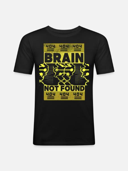 404-html fejl, computer nørd, sjovt ordsprog - Herre Slim Fit T-Shirt - sort