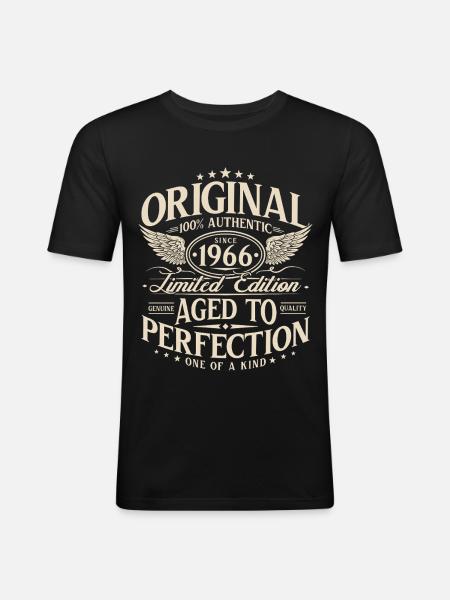 Original 1966 Vintage Vintage Retro fødselsdag - Herre Slim Fit T-Shirt - sort