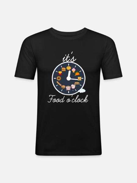 Food o'clock - Men's Slim Fit T-Shirt - black